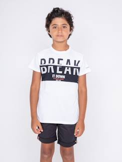 Garçon-T-shirt, polo, sous-pull-T-shirt col rond pur coton motifs relief nolibert garçon