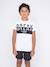 T-shirt col rond pur coton motifs relief nolibert garçon Blanc+Gris 1 - vertbaudet enfant 