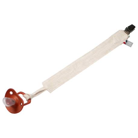 Attache tétine  en lin lavé Beige+Écru+Pêche+Vert de gris 1 - vertbaudet enfant 