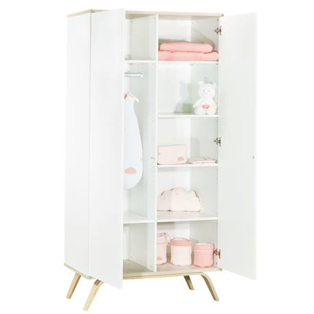 Armoire enfant 2 portes en bois - serena Blanc 2 - vertbaudet enfant 