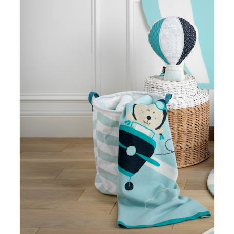 Couverture maille en coton - lazare Bleu 2 - vertbaudet enfant 