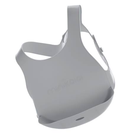 Bavoir récupérateur en silicone Gris+Rose 1 - vertbaudet enfant 