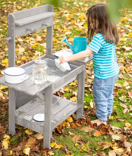 Table sable et eau en bois massif lasuré Gris+Teck 2 - vertbaudet enfant 