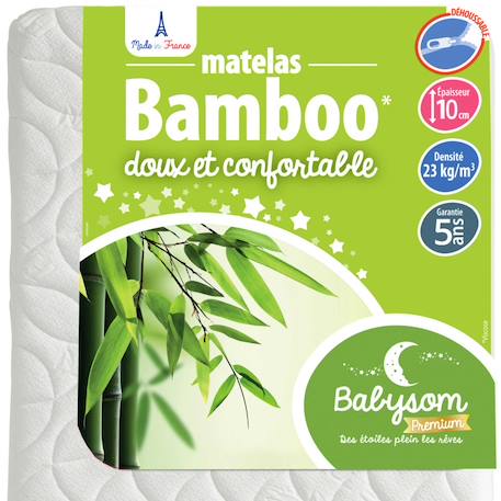 Matelas bébé bamboo | déhoussable Blanc 1 - vertbaudet enfant 