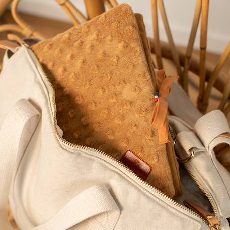 Protège carnet de santé en minky Bleu+Camel+Denim+Écru+Gris+Rose+Vert émeraude 15 - vertbaudet enfant 