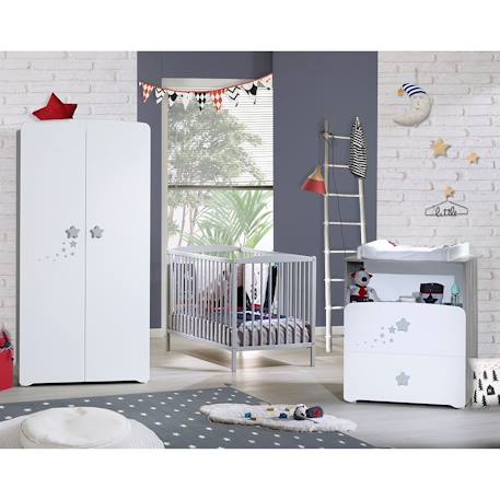 Armoire 2 portes bébé en bois - nao Blanc 5 - vertbaudet enfant 
