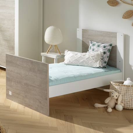 Lit bébé évolutif à barreaux - loft Gris/blanc 4 - vertbaudet enfant 