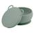 Bol bébé avec ventouse et couvercle en silicone Gris+Vert amande 5 - vertbaudet enfant 