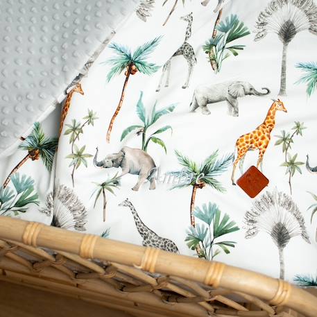 Couverture réversible en minky safari Gris+Vert 5 - vertbaudet enfant 