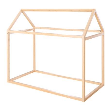 Lit cabane en bambou fsc® pour enfant - lit montessori au sol Naturel 2 - vertbaudet enfant 