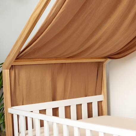 Ciel de lit cabane toile en gaze de coton jeanne 420 x 130 cm Beige+Blanc+Bleu+Camel+Écru+Gris clair+Marron+Rose+Terracotta+Vert de gris 13 - vertbaudet enfant 