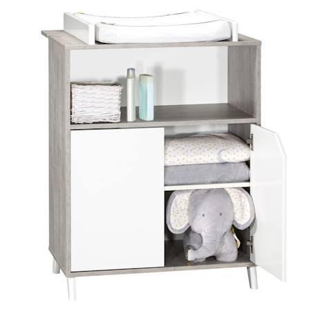 Commode à langer bébé en bois - scandi Blanc/beige+Blanc/gris 9 - vertbaudet enfant 