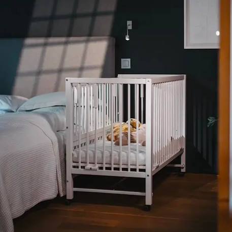 Lit bébé cododo évolutif  hajo en bois Blanc+Natural 3 - vertbaudet enfant 
