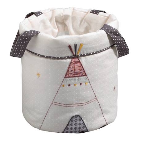 Lot de 3 panières gigognes en tissu en coton - timouki Beige 1 - vertbaudet enfant 