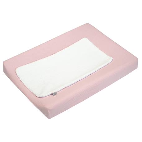 Housse de matelas à langer + éponge bambou jeanne Beige+Blanc+Bleu+Camel+Écru+Gris clair+Rose+Terracotta+Vert de gris 19 - vertbaudet enfant 