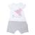 Combishort bébé en coton jacquard biologique doris Blanc / gris 1 - vertbaudet enfant 