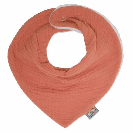Bavoir bandana gaze de coton jeanne Beige+Blanc+Blanc à pois or+Bleu+Camel+Écru+Gris clair+Terracotta+Vert de gris+Vieux rose 34 - vertbaudet enfant 