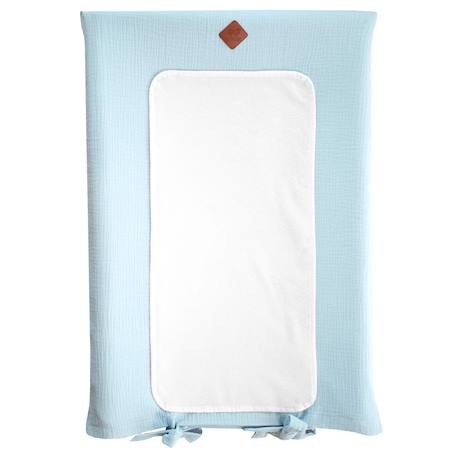 Housse de matelas à langer en gaze de coton jeanne Beige+Blanc+Bleu+Camel+Écru+Gris clair+Terracotta+Vert de gris+Vieux rose 11 - vertbaudet enfant 
