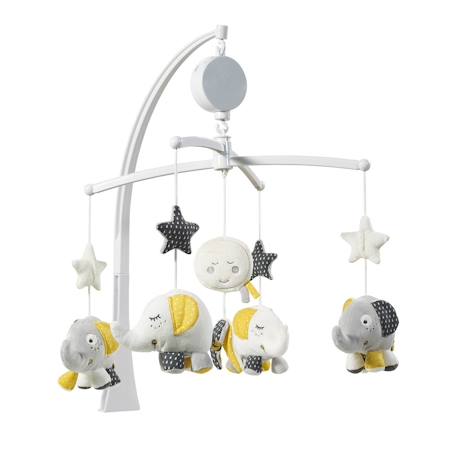 Mobile musical bébé eléphant en coton - babyfan Gris 1 - vertbaudet enfant 