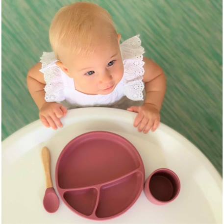 Coffret repas comme un grand assiette cuillère bavoir Caramel+Nude+Rose clair+Terracotta+Vert amande 20 - vertbaudet enfant 