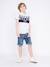 T-shirt col rond pur coton motifs relief nolibert garçon Blanc+Gris 8 - vertbaudet enfant 