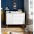 Commode 1 porte 3 tiroirs en bois - seventies Blanc+Blanc/marron 4 - vertbaudet enfant 