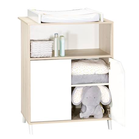 Commode à langer bébé en bois - scandi Blanc/beige+Blanc/gris 4 - vertbaudet enfant 
