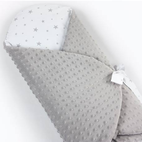 Couverture d'emmaillotage évolutive minky stella Bleu+Camel+Gris+Rose 18 - vertbaudet enfant 