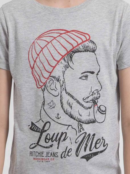 T-shirt col rond pur coton jouancy garçon Gris clair+Gris fonce 3 - vertbaudet enfant 