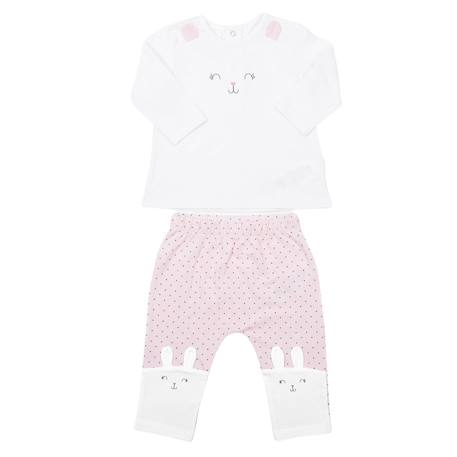 Pyjama bébé 2 pièces en coton bio lapin Bleu+Rose 7 - vertbaudet enfant 