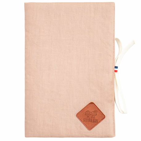 Protège carnet de santé en lin Beige+Écru+Pêche+Vert de gris 9 - vertbaudet enfant 