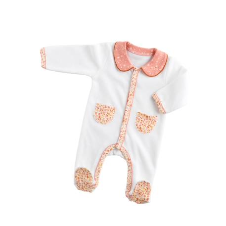 Pyjama bébé en coton - esmee Blanc/orange+Blanc/rose 4 - vertbaudet enfant 