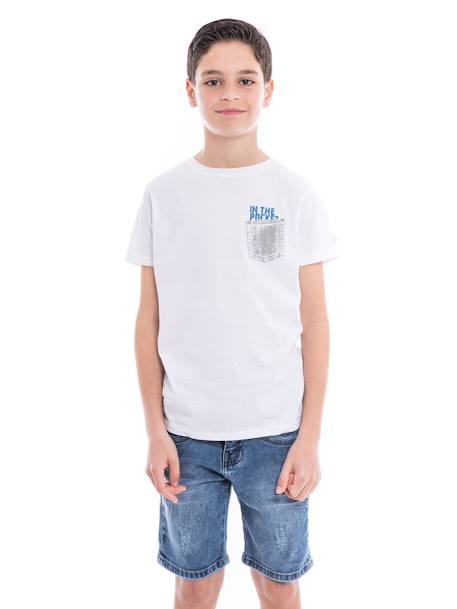 T-shirt pur coton organique nampty garçon Blanc+Bleu marine+Gris+Noir 1 - vertbaudet enfant 