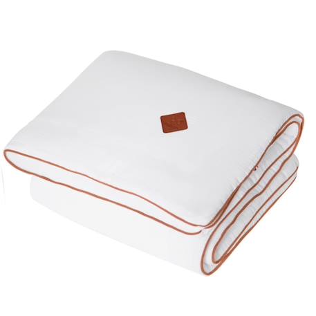 Couverture en gaze de coton jeanne Beige+Blanc+Blanc à pois or+Bleu+Camel+Écru+Gris clair+Terracotta+Vert de gris+Vieux rose 7 - vertbaudet enfant 