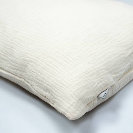 Taie d'oreiller unie en double gaze de coton Beige+Blanc+Bleu+Camel+Écru+Gris+Rose+Terracotta+Vert 11 - vertbaudet enfant 