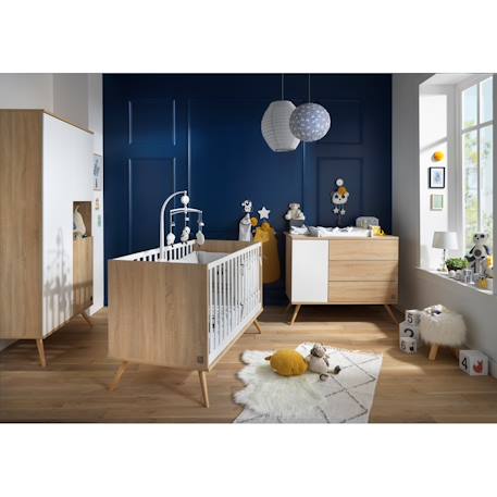 Lit bébé évolutif en bois - seventies Marron/blanc 3 - vertbaudet enfant 
