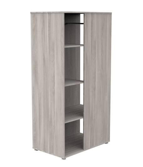 Meuble de rangement avec étagères et penderie en décor bois - up Gris+Marron 2 - vertbaudet enfant 