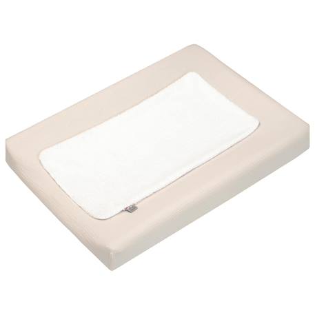Housse de matelas à langer + éponge bambou jeanne Beige+Blanc+Bleu+Camel+Écru+Gris clair+Rose+Terracotta+Vert de gris 1 - vertbaudet enfant 