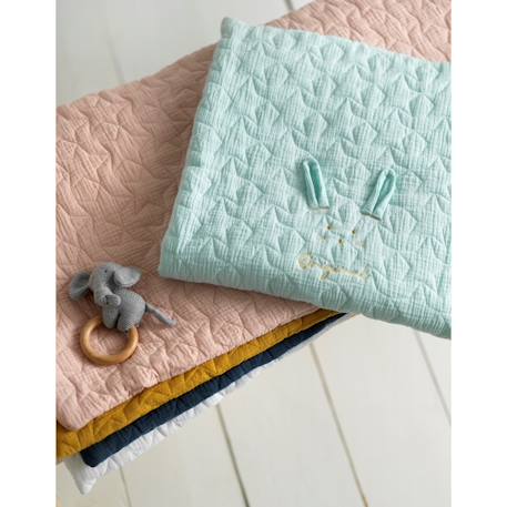 Couvre lit rectangulaire berceau en coton - original Blanc+Bleu ciel+Bleu nuit+Jaune+Rose 15 - vertbaudet enfant 