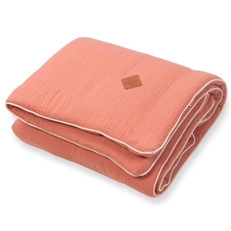 Couverture en gaze de coton jeanne Beige+Blanc+Blanc à pois or+Bleu+Camel+Écru+Gris clair+Terracotta+Vert de gris+Vieux rose 37 - vertbaudet enfant 