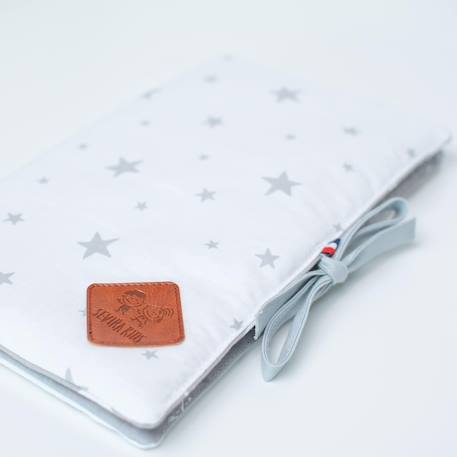Protège carnet de santé bébé en coton stella Blanc+Gris 2 - vertbaudet enfant 