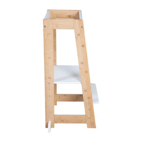 Tour d'apprentissage évolutive en bambou fsc® Anthracite+Blanc+Blanc - naturel+Naturel 15 - vertbaudet enfant 