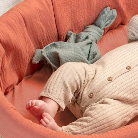 Drap housse couffin ovale en gaze de coton jeanne Beige+Blanc+Blanc à pois or+Bleu+Camel+Écru+Gris clair+Ivoire+Rose+Terracotta+Vert de gris 45 - vertbaudet enfant 