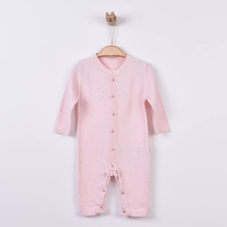 Combinaison bébé en tricot de coton bio Bleu+Écru+Natural+Rose 17 - vertbaudet enfant 