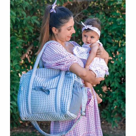 Sac à langer en coton gaufré Beige+Gris 10 - vertbaudet enfant 