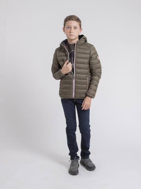 Doudoune légère capuche zilling garçon Bordeaux+Gris+Kaki 12 - vertbaudet enfant 