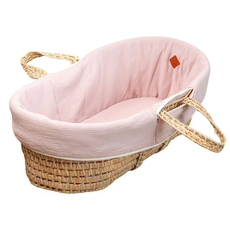 Couffin bébé avec matelas habillage et drap housse jeanne Beige+Blanc+Bleu+Camel+Écru+Gris clair+Rose+Terracotta+Vert de gris 32 - vertbaudet enfant 