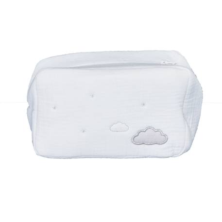 Trousse de toilette en coton bio - lily Blanc+Bleu 1 - vertbaudet enfant 