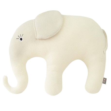 Grande peluche éléphant en coton tricoté Écru 1 - vertbaudet enfant 