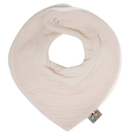 Bavoir bandana gaze de coton jeanne Beige+Blanc+Blanc à pois or+Bleu+Camel+Écru+Gris clair+Terracotta+Vert de gris+Vieux rose 1 - vertbaudet enfant 